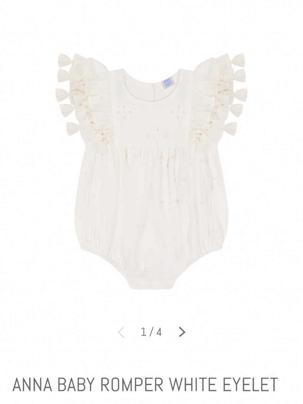 Mer St. Barth Anna Baby Romper White Eyelet 18-24 Months